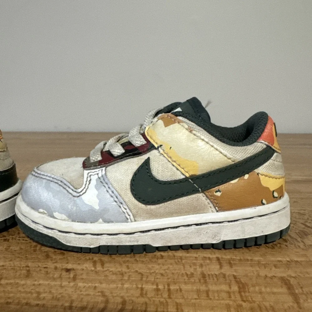 Size 6c - Nike Dunk Low SE TD Sail Multi-Camo DB1902 100 Toddler Baby Infant Kid